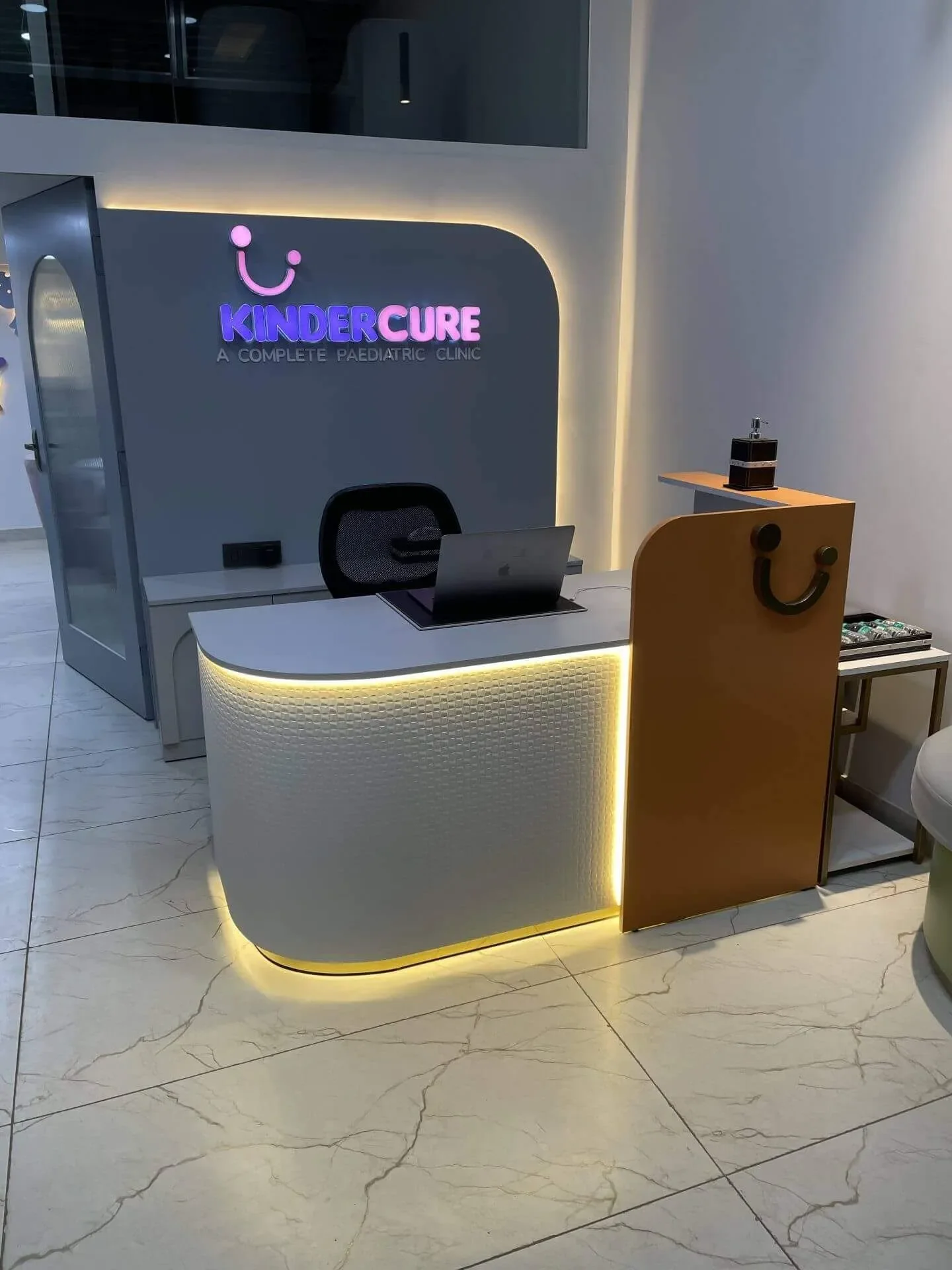 Reception desk at KinderCure Paediatric Clinic