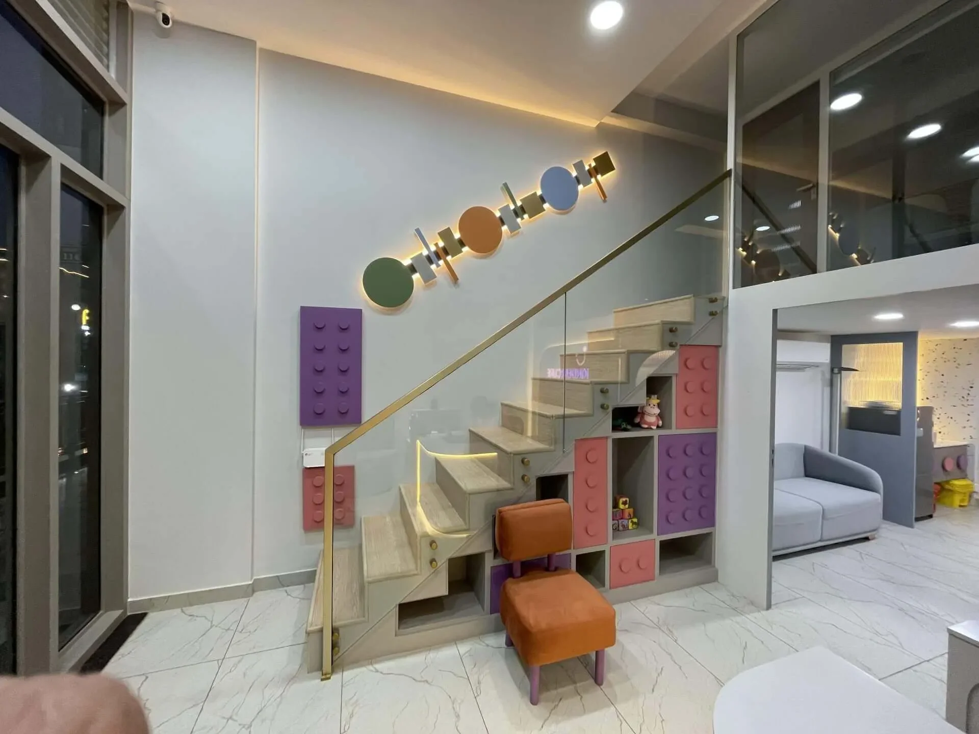 Interactive and colourful waiting area for children at KinderCure Clinic