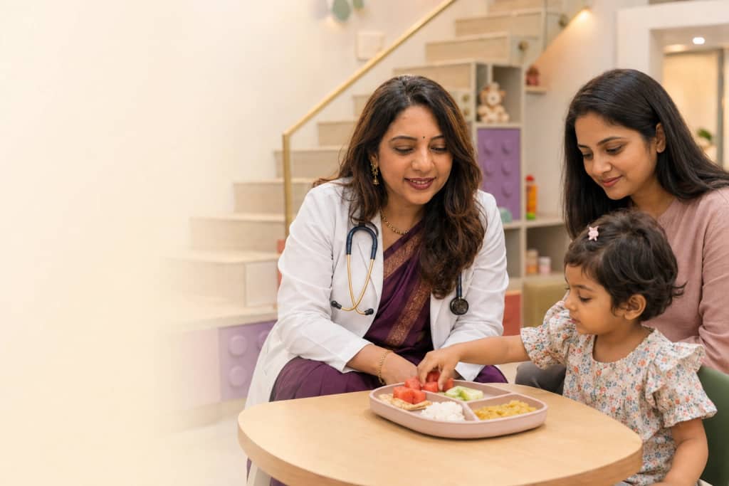 Dr. Garima Mengi leading the The Fussy Eater: Feeding Toddlers Without the Fight workshop at KinderCure