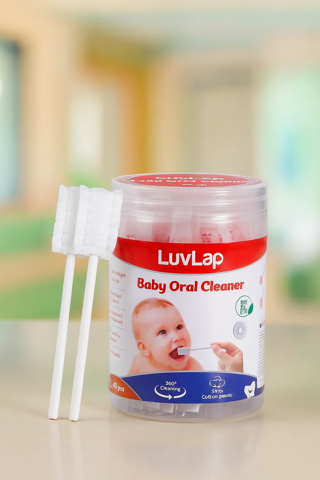 LuvLap 40pcs Oral Care Disposable Mouth Swabs (0–36 months)